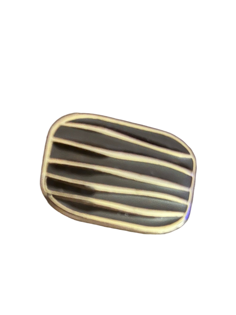 Vintage Weekenders Modernist Brooch Pendant Gold Tone Black Enamel Striped